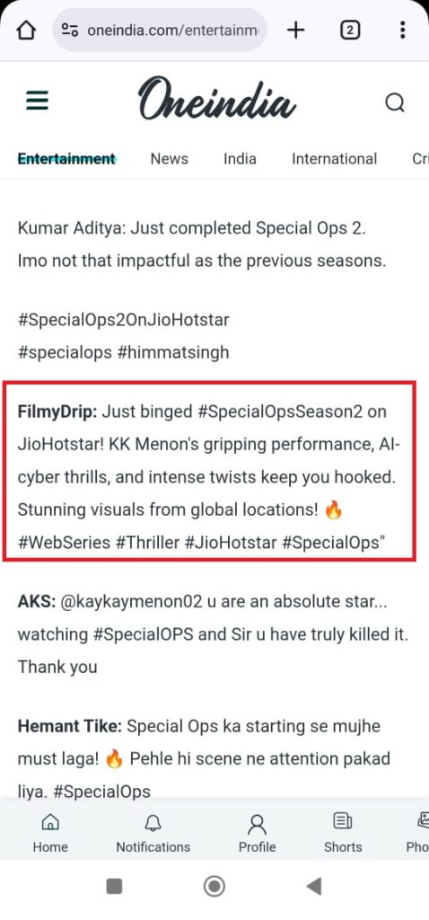 Our Website Filmydrip.com Has Been Appreciated By Oneindia.com And They Have Written About Us On Their Website, Check The Link To Know More.