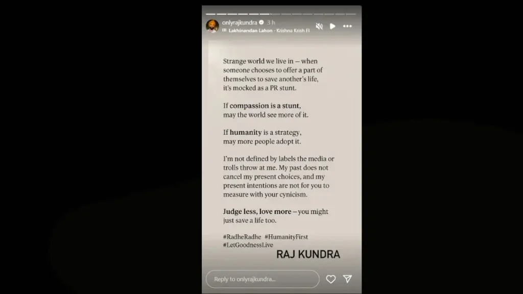 Raj Kundra Offers To Donate Kidney To Premanand Maharaj Social Media Post Proof